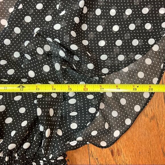 As U Wish Black And White Polkadot Flutter Sleeve Dress, Size S - Picture 5 of 7